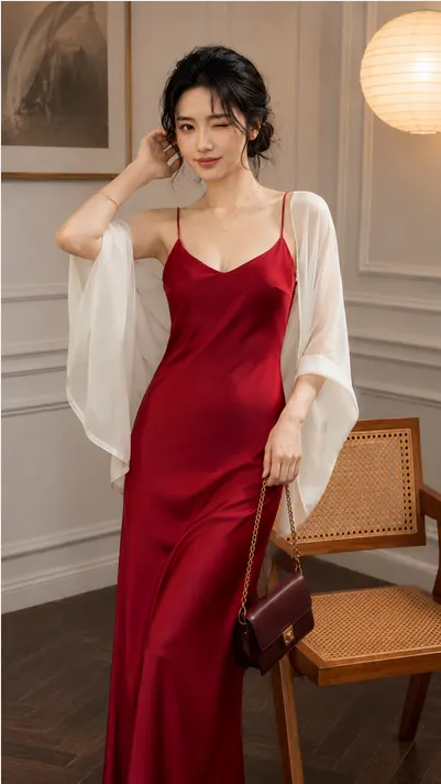 Đầm lụa 2 dây tô châu TN3181