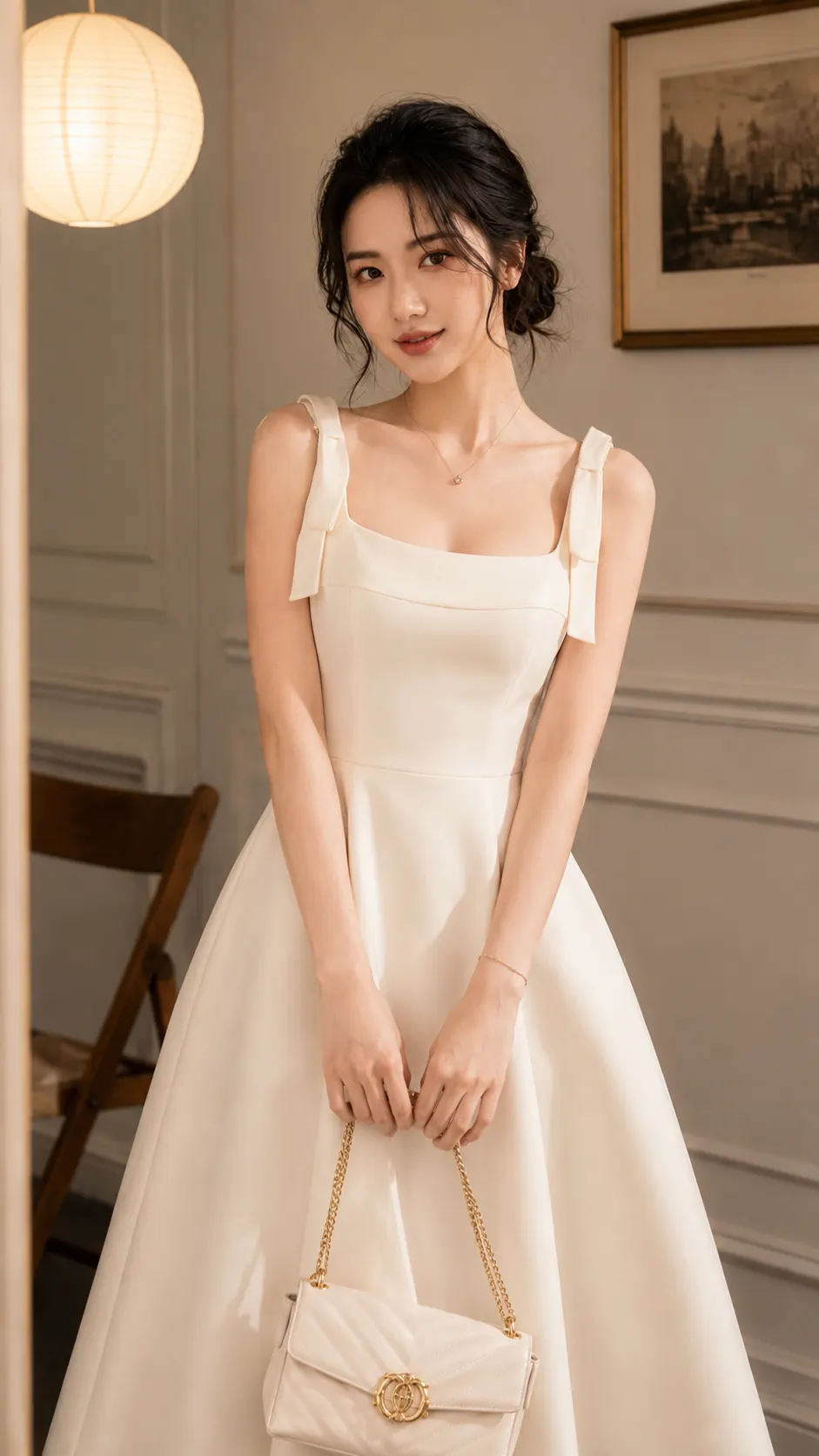 Đầm Dáng Dài Cổ Vuông Tiểu Thư Xoè Sang Trọng TN3055