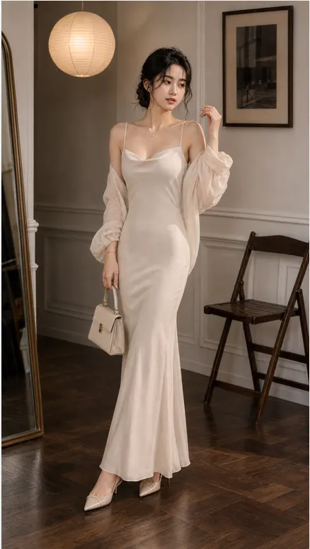 Đầm lụa 2 dây tô châu TN3181