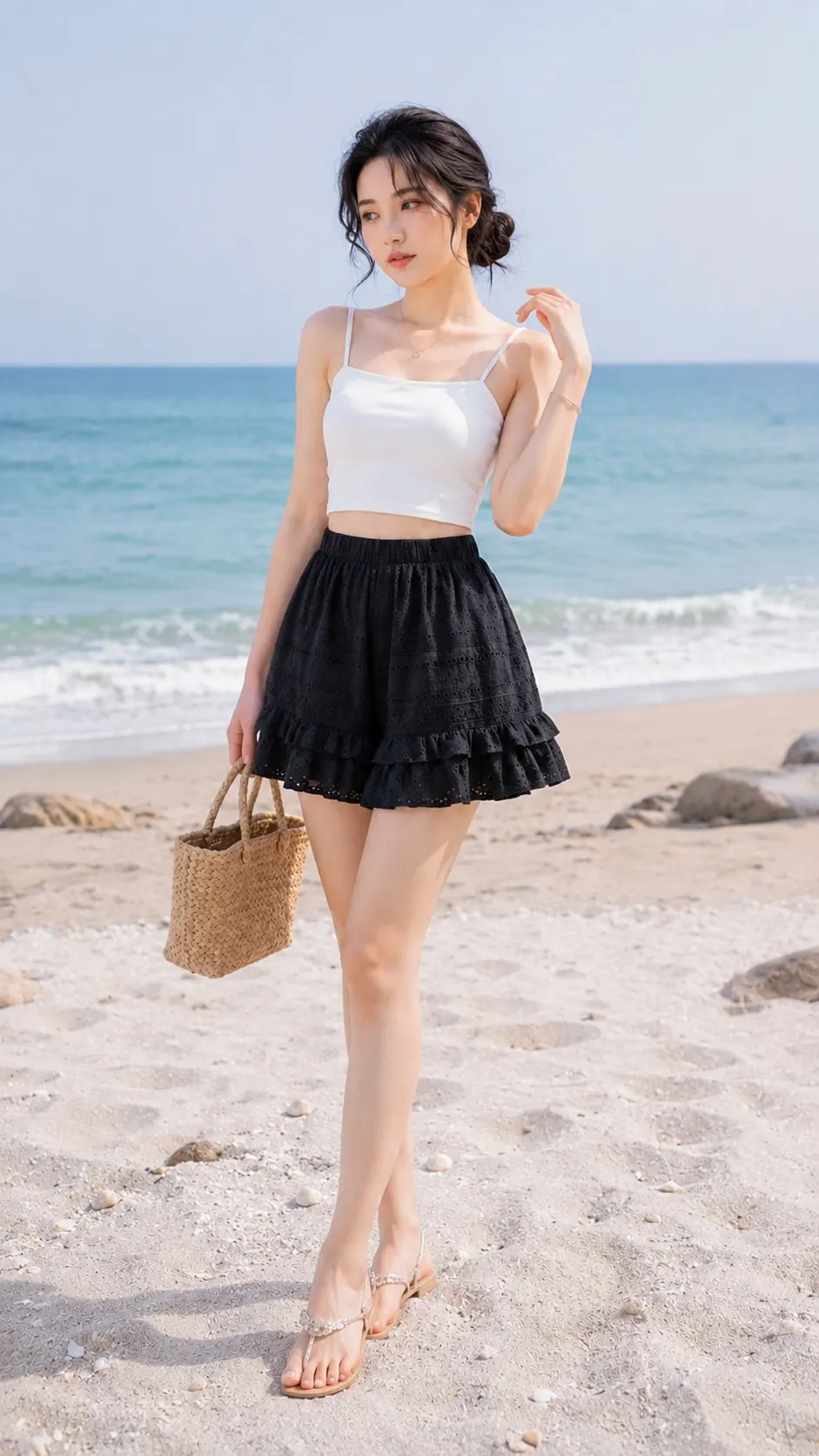 Quần Short Thô Ren Lai Bèo Summer TN3176