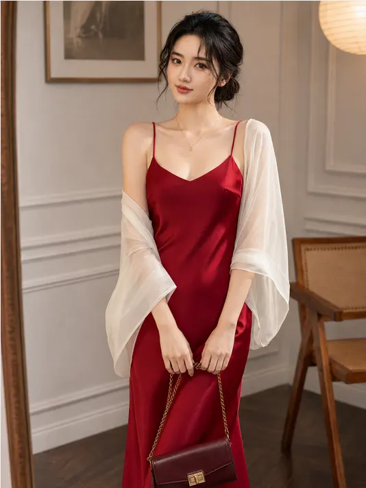 Đầm lụa 2 dây tô châu TN3181