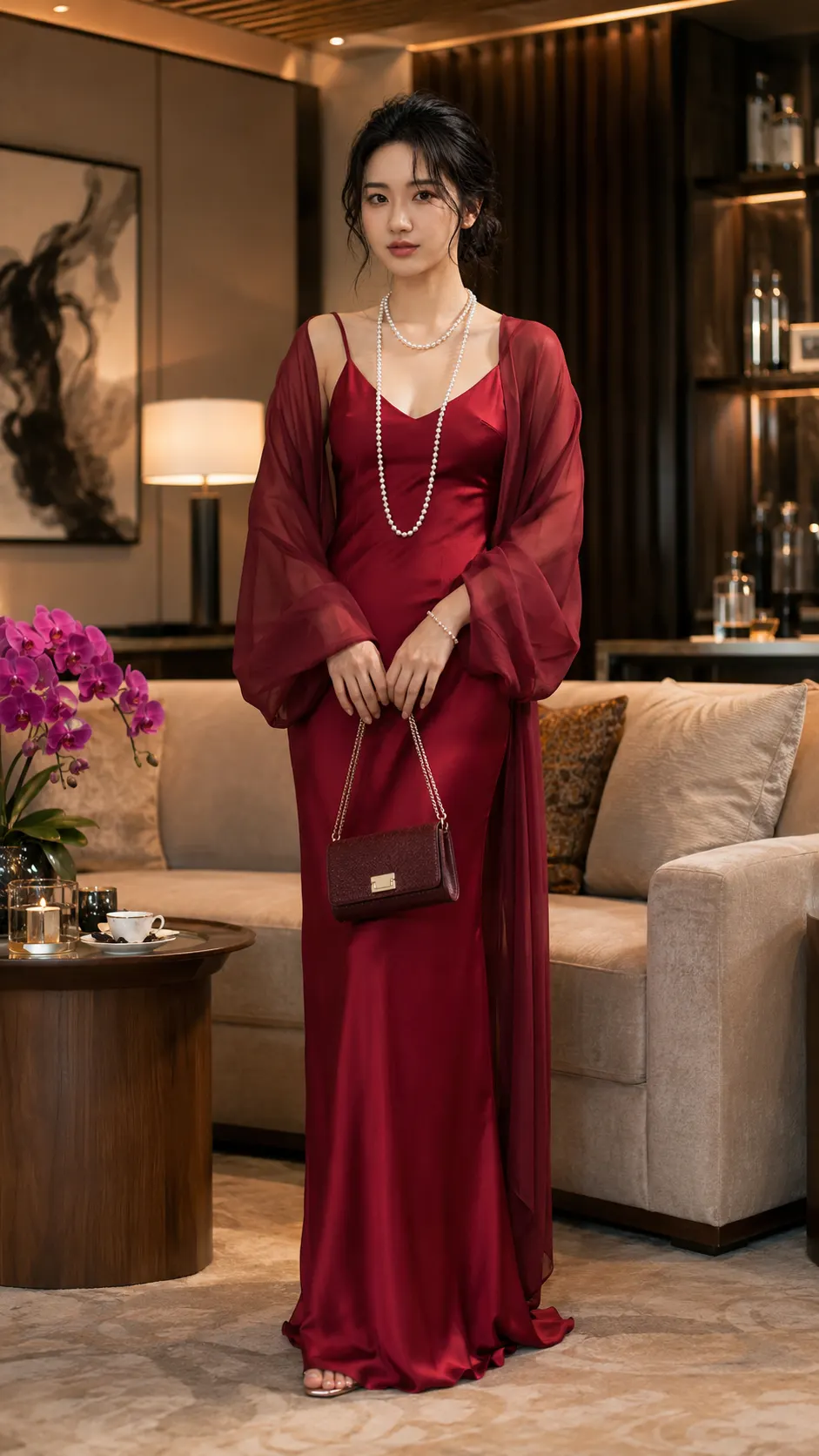 Áo Choàng Tơ Ánh Kim Phối Đồ Thời Trang TN3043