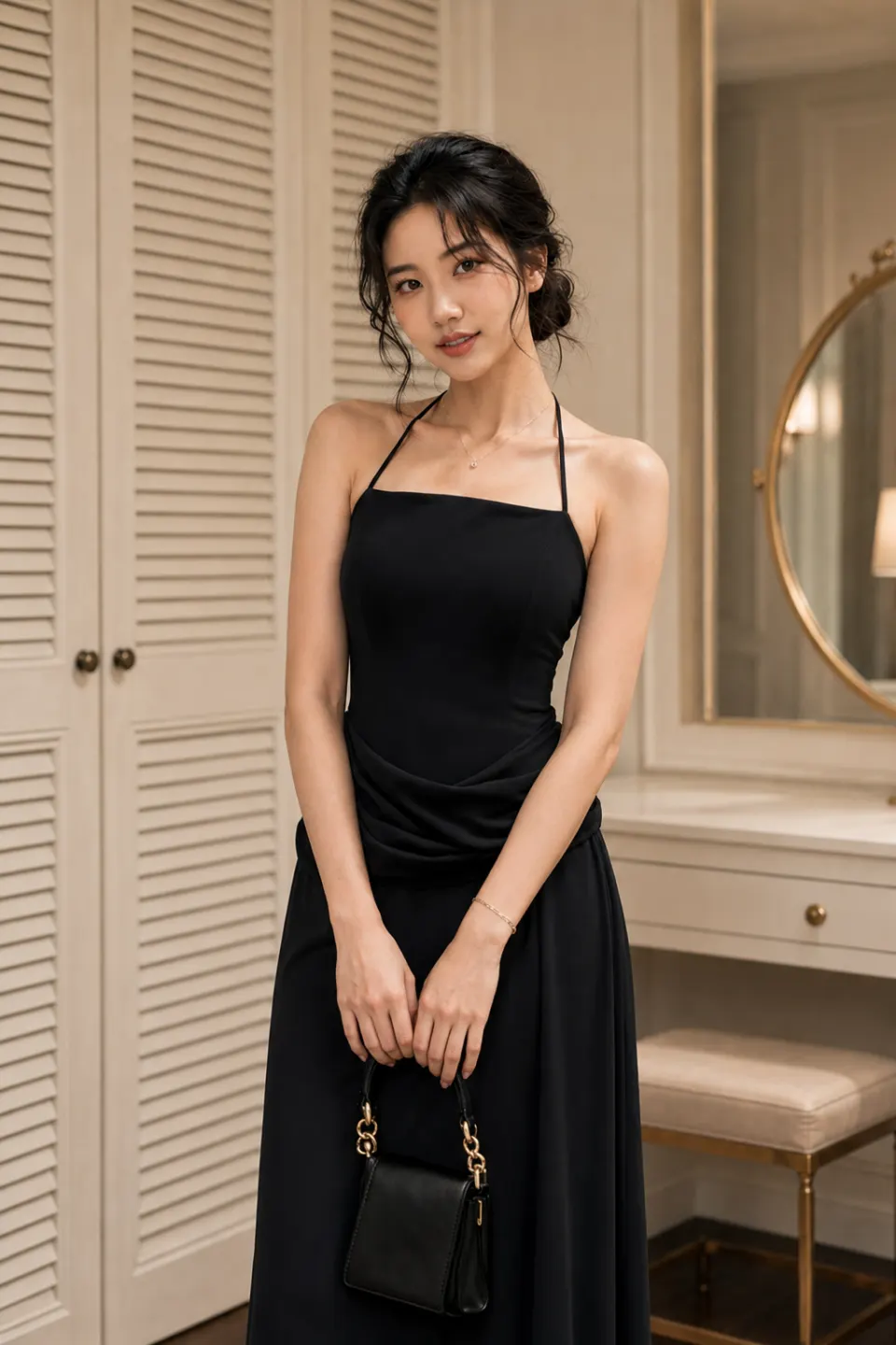 Đầm Dự Tiệc Đen Dài Sang Trọng – Tôn Dáng Siêu Xinh TN3039