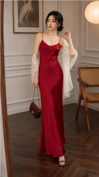 Đầm lụa 2 dây tô châu TN3181