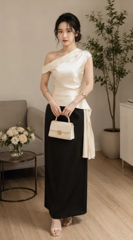 Áo Lụa Lệch Vai TN3110