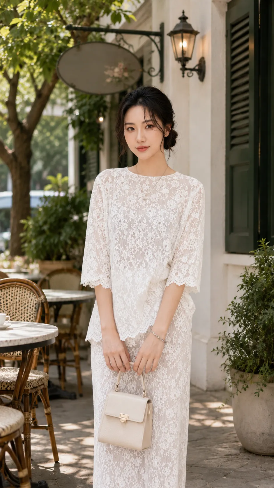 Set Áo Tay Lỡ + Chân Váy Ren Cao Cấp TN1718