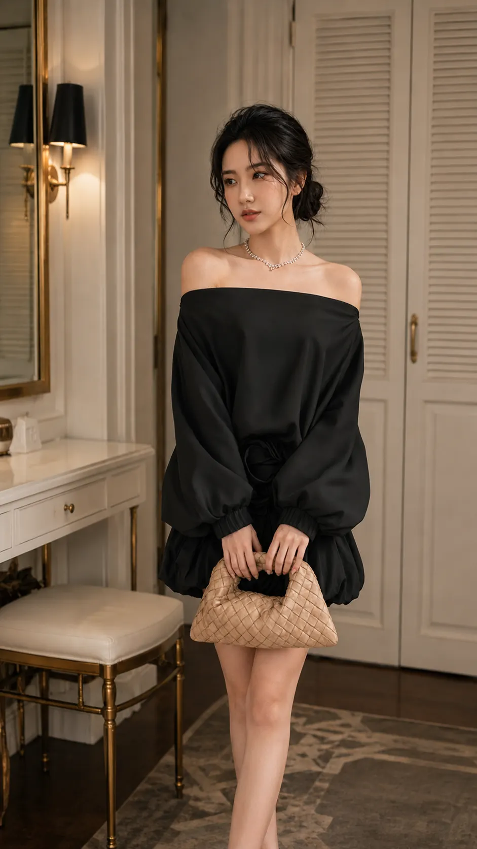 Đầm Tơ Bẹt Vai Thiết Kế Phom Bí Siêu Đẹp Đính Hoa Eo, Đầm Váy Đi Chơi Dự Tiệc Nhẹ Nhàng Sang Trọng TN1601