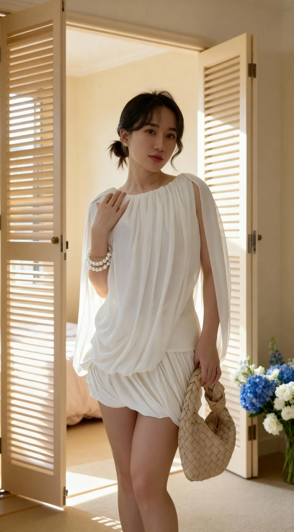 Set Áo Mặc 2 Kiểu + Chân Váy Xếp Nhún, Set Áo Váy Tiệc Thời Thượng LaMode TN1626