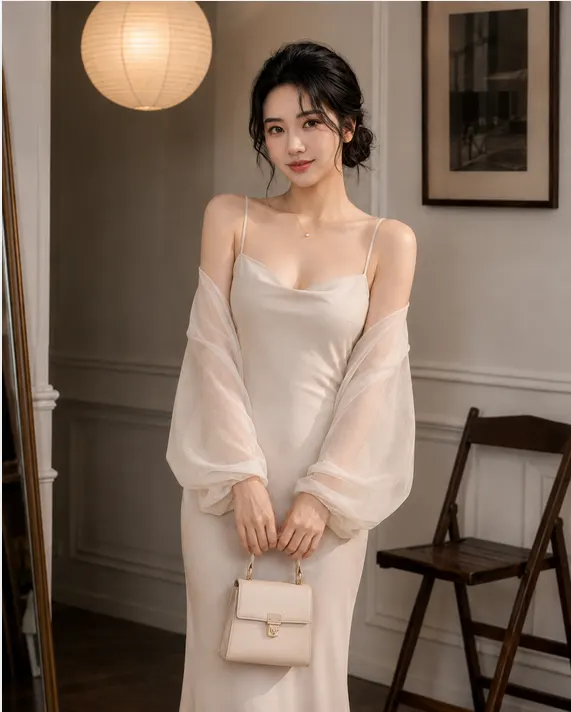 Đầm lụa 2 dây tô châu TN3181