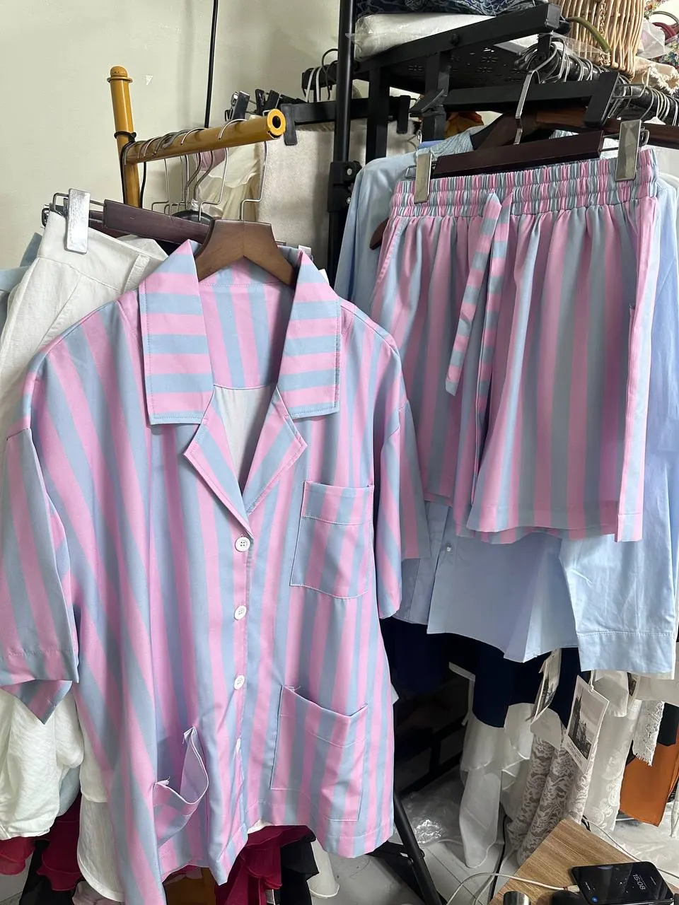Pijama Bộ Ngủ Cao Cấp Mix Màu Xanh và Tím TN1707