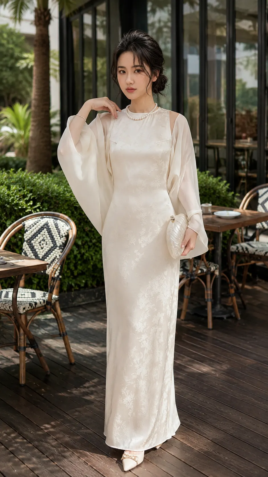Áo Choàng Tơ Ánh Kim Phối Đồ Thời Trang TN3043