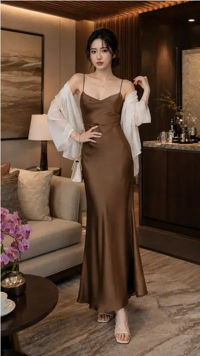 Đầm lụa 2 dây tô châu TN3181
