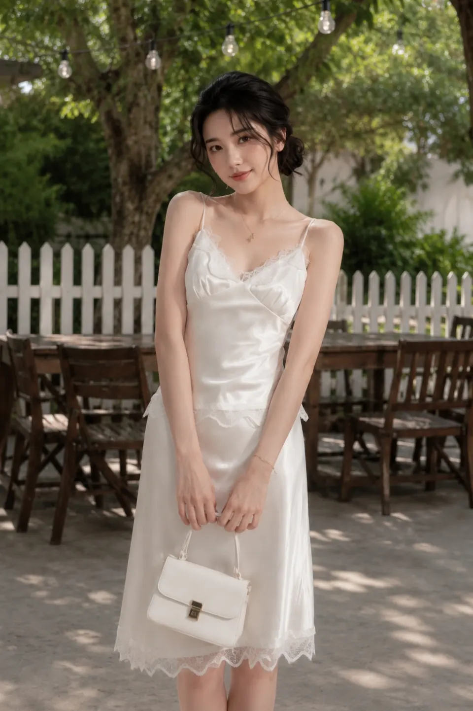 Set áo 2 dây phối ren mix chân váy lụa màu pastel thời trang TN3329
